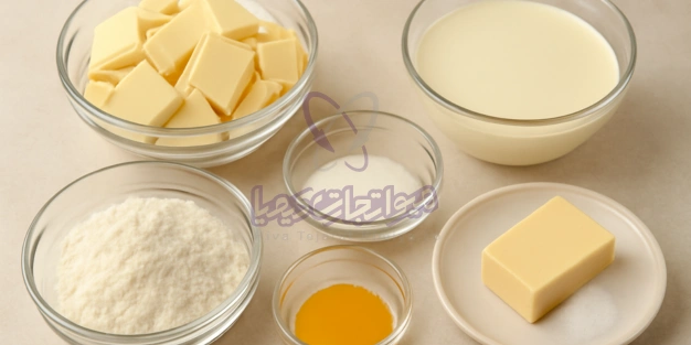 مواد لازم برای تهیه تارت شکلات سفید